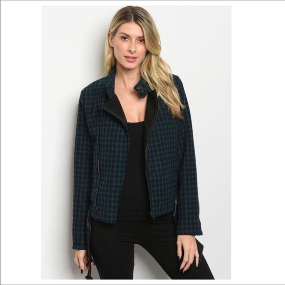 Navy Checkered Jacket - Picture 2 of 4